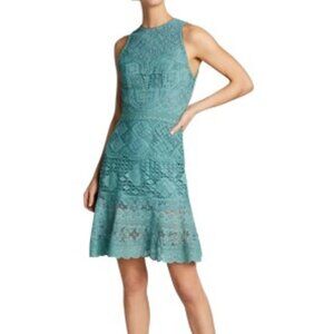 JONATHAN SIMKHAI Charlotte Racerback Teal Lace Mini Dress Sz 0